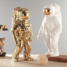 Escultura de astronauta para hombre espacial, jarrón de moda, adorno creativo de cohete, avión, modelo de material de cerámica, cosmonautas, estatua lanzadera 2024 - compra barato