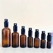 Botella pulverizadora de aceite esencial de vidrio ámbar, botella portátil recargable de viaje, color marrón transparente, 5-100ml, 1 unidad 2024 - compra barato