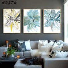 Modern Style Watercolor Flower Abstract Wall Poser Nordic Canvas Print Painting Contemporary Art Picture Living Room Decoration 2024 - buy cheap