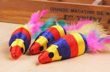 ANGRLY 1Pcs/lot Soft Fleece False Mouse Cat Toys Colorful Feather Funny Playing Toys for Cats Kitten Pet Cat Toy Mouse Toys 2024 - buy cheap