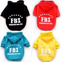 Cute Small Dog Hoodies Clothes For Puppy Dogs Cats Coat FBI Printed Autumn Winter Hoodies Sweater Costume for Chihuahua Clothing 2024 - buy cheap