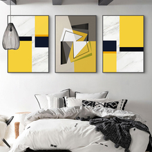 Pintura de parede abstrata geométrica, quadros nórdicos para sala de estar, decoração moderna, sem moldura 2024 - compre barato
