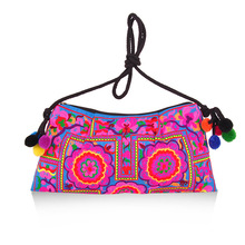 New Price-promotional Women Embroidered bags!Multi Floral Embroidery Shoulder&Crossbody bags National Behomian Canvas Carrier 2024 - buy cheap