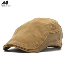 Minhui 2019 New Cotton Beret Cap Casquette Hats for Men Casual Patch Flat Caps Berets Hat 2024 - buy cheap