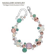 Neoglory-pulsera de cuentas con cristales de Swarovski para niñas, brazaletes y PULSERAS CON ABALORIOS, joyería de moda, regalo de amor, novedad de 2020 2024 - compra barato