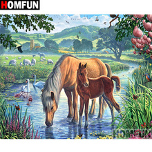 HOMFUN Full Square/Round Drill 5D DIY Diamond Painting "Animal horse" 3D Diamond Embroidery Cross Stitch Home Decor A19746 2024 - buy cheap