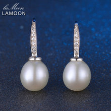 LAMOON  8mm 7.2ct 100% Natural Freshwater Pearl 925 Sterling Silver Jewelry  S925 Drop Earrings For Women LMEI005 2024 - buy cheap