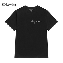 Camiseta de algodón con estampado de letras para mujer, ropa para amantes de los perros, Hipster, Tumblr, tops de talla grande 2024 - compra barato