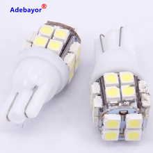 100X car accessories T10 W5W 194 168 20 LED 1210 3528 SMD Car Auto Side Wedge Parking Lights Tail Lamp Bulb DC12V White Blue 2024 - buy cheap