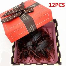 12Pcs Lifelike Cockroaches Toy Halloween Gadget Gags Practical Jokes Toys Plastic Bugs 2024 - buy cheap