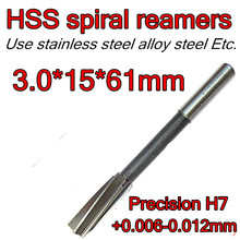 3.0*15*61mm 2pc/set Processing length 15 mm  Petiole 3 mm  HSS spiral reamers drill  Precision H7 +0.006-0.012mm Free shipping 2024 - buy cheap