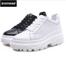 {Zorssar} 2018 Fashion Genuine Leather Flats platform Women shoes Casual flat shoes Female sneakers shoes Student Sport Shoes 2024 - buy cheap