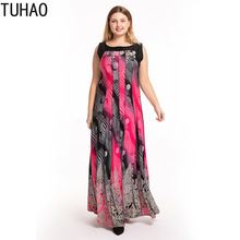TUHAO  Maxi Long Women Summer Dresses Large Size 5XL 4XL 3XL Bohemian Beach Dress Print Plus Size Women Holiday Dress WL142 2024 - buy cheap