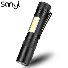 SANYI-linterna LED COB, Luz Portátil, 1 batería AA, resistente al agua, 3 modos, para acampar 2024 - compra barato