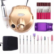 Conjunto de lixadeira de unha elétrica, 35000/rpm, brocas, fresadora para pedicure, cortadores de diamante, removedor de esmalte 2024 - compre barato