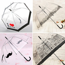 New Fashion Transparent Plastic Transparent Umbrella Creative Rain Sunny Women Girls Ladies Novelty Items Long Handle Umbrella 2024 - buy cheap