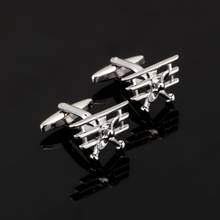 Luxury shirt Silvery plane Cufflinks brand Hipster Cufflink For pilot Christmas Gift for Husband Gift for High Quality Men Gift 2024 - buy cheap