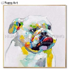 Hand Painted Wall Art Painting Modern Abstract Bulldog Pictures On Canvas Sheep Animals Oil Painting For Room Wall Decoration 2024 - buy cheap
