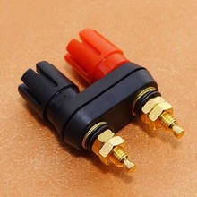 20 unids/lote de Placa dorada para amplificador de altavoz, terminal de amplificador de audio, 4mm, Conector de enchufe Banana, negro y rojo 2024 - compra barato