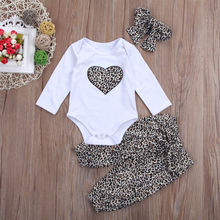 Fashion Girl Clothes Cotton Newborn Baby Girls Romper Casual Leopard Pants Headband Outfits Clothes 0-24M 2024 - buy cheap