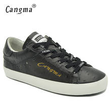 CANGMA Italian Designer Women Sneakers Casual Shoes Hot Sale Womans Breathable Flats Female Shoes Black Genuine Leather Footwear 2024 - buy cheap
