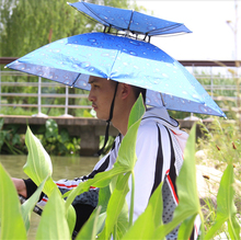 Зонт-шляпа с креплением на голову, зонт с двойной ветрозащитной крышкой от дождя и рыбалки, складной зонт от солнца и черепа для взрослых 2024 - купить недорого