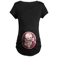 Camiseta De maternidad con cuello redondo impreso para bebé, camiseta De manga corta para embarazadas 2024 - compra barato