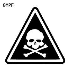 QYPF 13*12.3CM Interesting Hazard Identification Skull Graphic Car Sticker Vinyl Decoration Bumper Window C16-0136 2024 - buy cheap