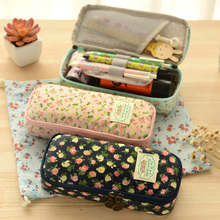 Kawaii Stationery Large Capacity Floral Pencil Case Pen Storage Box School Office Supplies Cute Cosmetic Bag Papelaria for Girls 2024 - buy cheap