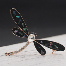 Broche de libélula con diamantes de cristal para mujer, joyería nupcial, esmalte perfecto, accesorio para mujer, Broches hiyab 2024 - compra barato