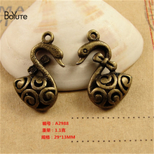 BoYuTe (20 Pieces/Lot) 29*13MM Antique Bronze Plated Metal Little Swan Alloy Charms Pendants Diy Jewelry Findings Accessories 2024 - buy cheap