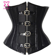 Sexy Waist Slimming Corsets Steel Boned Corset Underbust Waist Cincher Gothic Bustier Steampunk Clothing Zipper Waist Trainer 2024 - buy cheap