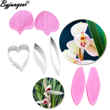 Orquídea pétala flor veiners moldes de silicone fondant sugarcraft gumpaste argila água papel bolo ferramentas de decoração cs190 2024 - compre barato