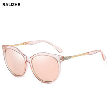2019 Fashion Women Polarized Sunglasses Brand Designer Cat Eye Gradient Ladies Luxury Sun Glasses Light Pink Diamond Oval UV400 2024 - buy cheap