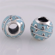 Original 925 Sterling Silver Screw Thread Beads Core Spacer Blue Charms Ball DIY Jewelry Fit Pandora Bracelet / Pendants LW167 2024 - buy cheap