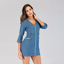 Vestido платье vestido de verano платье летнее vestidos Mujer vestidos de fiesta de noche jeans denim hailf manga 2024 - compra barato