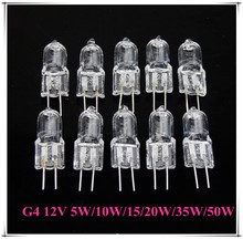 10 Pcs / Lot  G4 12V  5W/10W /20W/35W/50W Halogen Bulb 12V G4 20W Two-pinged  crystal lamp G412V 10W Halogen lamp 2024 - buy cheap