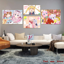 new Kobayashi-san Japanese Anime Wall Hanging Poster White cardboard Poster Home Art Decoration art Brand 2024 - buy cheap