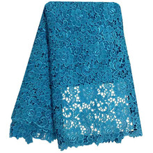 2018 Latest African French Lace Fabric High Quality African Tulle Lace Fabric For Wedding.Sky Blue Color Nigerian lace fabric 2024 - buy cheap