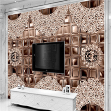 beibehang Custom photo wallpaper large mural 3D wall stickers brown diamonds European 3D stereo jewelry background wall light 2024 - buy cheap