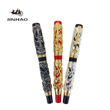 Jinhao Gold Roller Ball Pens Dragon Phoenix Pattern Heavy Ballpoint Pen with 0.7mm Refill Free Shipping 2024 - buy cheap