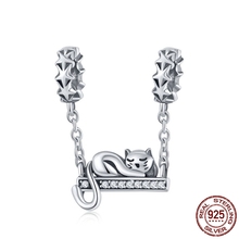 925 sterling silver siesta cat pendant charms fit bangle bracelet necklace women charm jewelry making 2024 - buy cheap