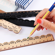 1PC Kawaii Cute Stationery Wood Straight Rulers Lace Sewing Ruler Stationery Office School Supplie Accessories 2024 - buy cheap