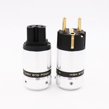 New Hifi audio High End  pure copper IEC Female  Connector Brass 24KGold Plated EUR Schuko male Power Plug  for DIY power Cable 2024 - buy cheap