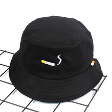 Мужская шляпа-Панама с вышивкой сигарет, женская шапка для рыбалки в стиле хип-хоп, шляпа для взрослых в стиле Панама Боб, летняя хлопковая шляпа без охлаждения 2024 - купить недорого
