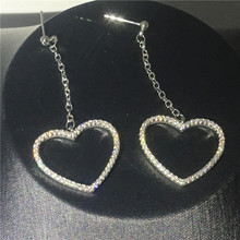 Женские серьги-подвески в форме сердца AAAAA, циркониевые серьги из стерлингового серебра 925 пробы, ювелирные изделия в подарок 2024 - купить недорого