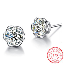 925 Sterling Silver Zircon Snowflake Flower Stud Earrings For Women Brincos Gift Boucle D'oreille Oorbellen S-e07 2024 - buy cheap