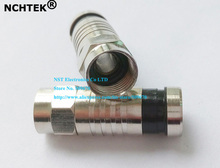 Nchtek conector coaxial compressão, conector 6 f, acessório de empurrar e selar, conector f-rg6, adaptador/frete grátis/25 peças 2024 - compre barato