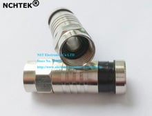 Nchtek conector coaxial compressão, conector 6 f, acessório de empurrar e selar, conector f-rg6, adaptador/frete grátis/25 peças 2024 - compre barato