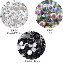100pcs/bag Flatblack Crystal Nail Art Rhinestone Crystal AB Black Rhinestone SS3-SS20 2024 - buy cheap